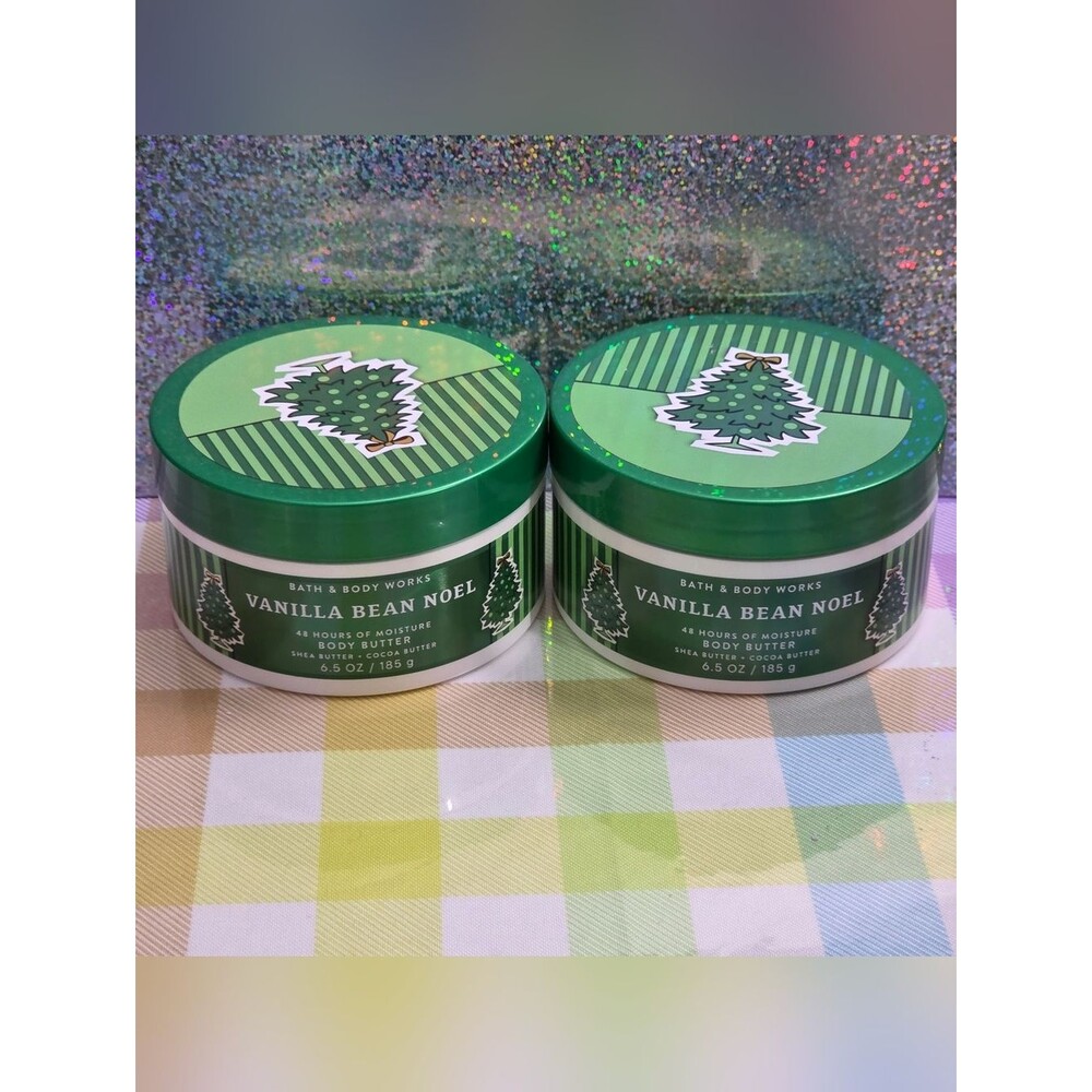 Bath & Body Works Vanilla Bean Noel Moisturizing Body Butter Set of 2 NEW Rare